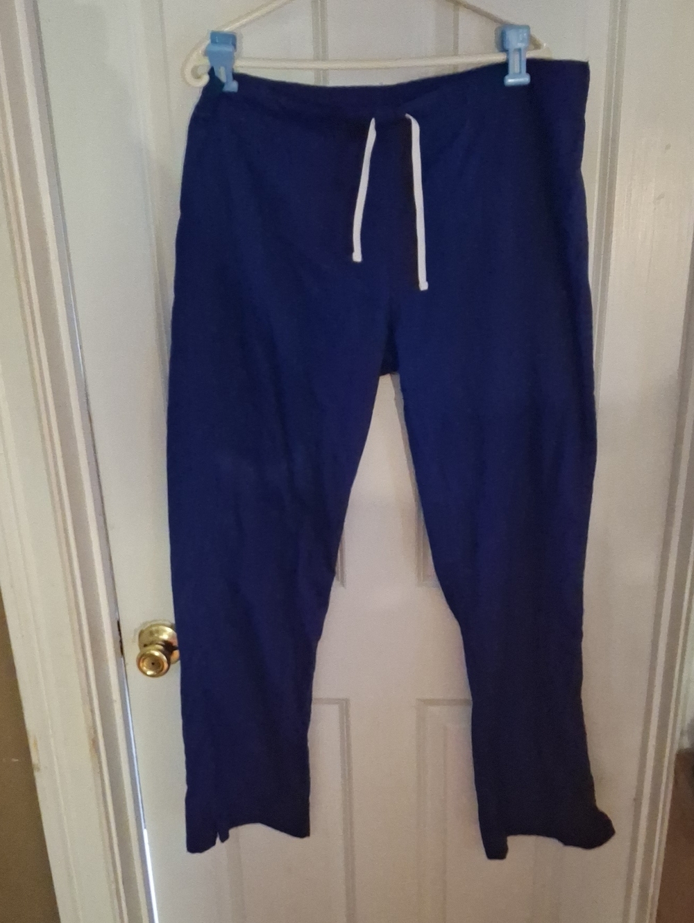 Blue Drawstring Casual Women's Pants